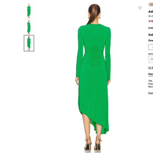 A.L.C. Adeline Dress in Fern - LIKE NEW (no tags, but never used) - Picture 5 of 6